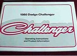 1980 Dodge Challenger Owner's Manual