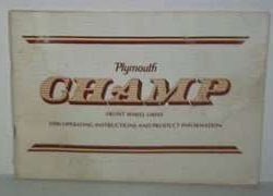 1980 Plymouth Champ Owner's Manual