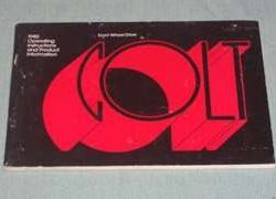 1980 Dodge Colt Owner's Manual