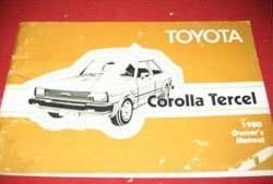 1980 Toyota Corolla Tercel Owner's Manual