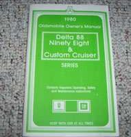 1980 Oldsmobile Delta 88, Custom Cruiser & Ninety-Eight Owner's Manual