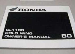 1980 Honda GL1100 Gold Wing Motorcycle Owner's Manual