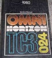 1980 Plymouth Horizon TC3 Service Manual