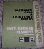1980 Chevrolet El Camino Unit Repair Manual