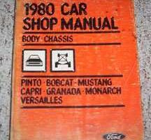1980 Mercury Bobcat, Capri & Monarch Body, Chassis Service Manual