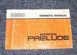 1980 Honda Prelude Owner's Manual