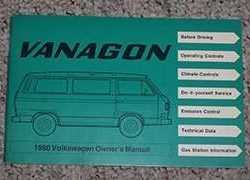 1980 Volkswagen Vanagon Owner's Manual