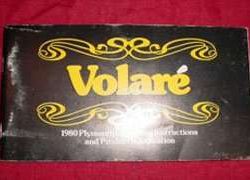 1980 Plymouth Volare Owner's Manual