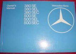 1982 Mercedes Benz 380SE, 380SEL, 380SEC Euro Models Owner's Manual