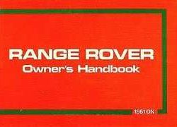1981 Land Rover Range Rover Owner's Manual