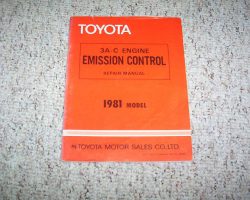 1981 Toyota Corolla & Tercel 3A-C Engine Emission Control Service Repair Manual