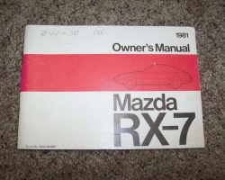 1981 Mazda RX-7 Owner's Manual