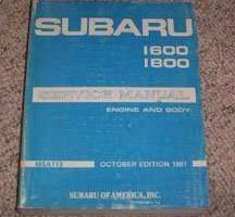 1981 Subaru 1600 & 1800 Service Manual