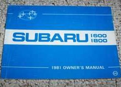 1981 Subaru 1600 & 1800 Owner's Manual
