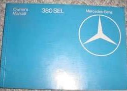1981 Mercedes Benz 380SEL Owner's Manual