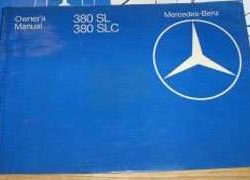 1981 Mercedes Benz 380SL & 380SLC Owner's Manual