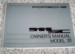 1981 Porsche 911 SC Owner's Manual