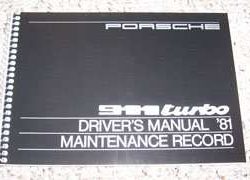 1981 Porsche 911 Turbo Owner's Manual