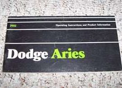 1981 Dodge Aries Owner's Manual