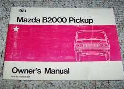 1981 Mazda B2000 Pickup Truck Owner's Manual