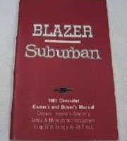 1981 Chevrolet Blazer, Suburban Owner's Manual