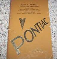 1981 Pontiac Bonneville & Catalina Owner's Manual