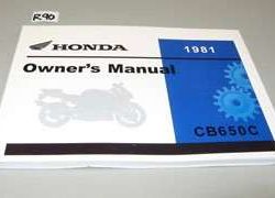 1981 Honda CB650C 650 Custom Motorcycle Owner's Manual