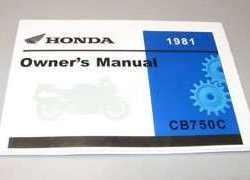 1981 Honda CB750C 750 Custom Motorcycle Owner's Manual