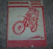 1981 Honda CR125R Elsinore Motorcycle Owner's Manual