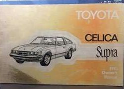 1981 Toyota Celica Supra Owner's Manual