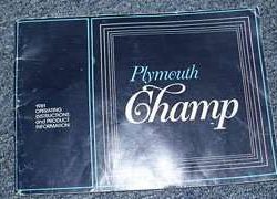 1981 Plymouth Champ Owner's Manual