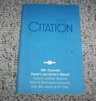 1981 Chevrolet Citation Owner's Manual