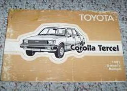 1981 Toyota Corolla Tercel Owner's Manual