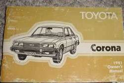 1981 Toyota Corona Owner's Manual