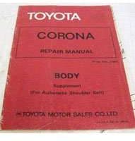 1981 Toyota Corona Chassis Automatic Shoulder Belt Service Repair Manual Supplement
