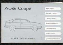 1981 Audi Coupe Owner's Manual