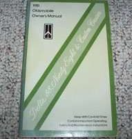 1981 Oldsmobile Delta 88, Custom Cruiser & Ninety-Eight Owner's Manual