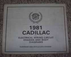 1981 Cadillac Eldorado & Seville DFI Chassis Foldout Electrical Wiring Circuit Diagrams Manual