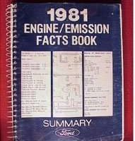 1981 Lincoln Town Car Engine/Emission Facts Book Summary