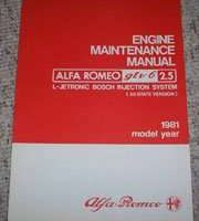 1981 Alfa Romeo GTV 6 2.5 Engine Maintenance Manual