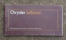 1981 Chrysler Lebaron Owner's Manual