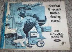 1981 Lincoln Town Car Electrical Wiring & Vacuum Diagram Troubleshooting Manual