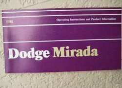 1981 Dodge Mirada Owner's Manual