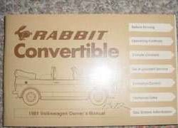 1981 Volkswagen Rabbit Convertible Owner's Manual