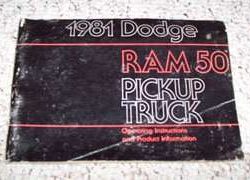 1981 Dodge Ram 50 Owner's Manual