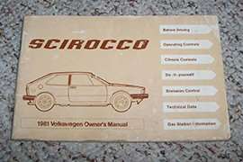 1981 VW Scirocco Owners Manual MINT Volkswagen Owner User Instruction Guide Book 