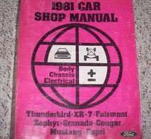 1981 Mercury Zephyr, Cougar & Capri Body, Chassis & Electrical Service Manual
