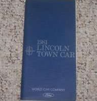 1981 Lincoln Town Car Owner's Manual