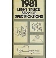 1981 Ford Econoline E-100, E-150, E-250 & E-350 Specificiations Manual