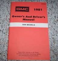 1981 GMC Vandura & Rally Owner's Manual